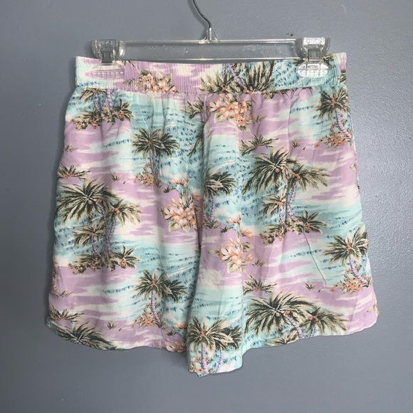 American Eagle Outfitters Pastel Palm Print High Waist Shorts Pockets Small - Picture 4 of 7